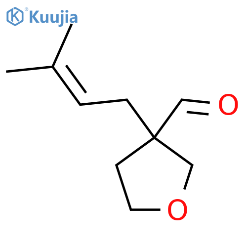 3-(3-Methylbut-2-en-1-yl)oxolane-3-carbaldehyde structure