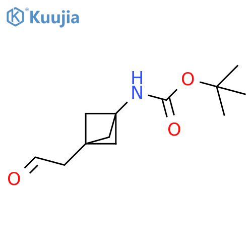 tert-butyl N-[3-(2-oxoethyl)bicyclo[1.1.1]pentan-1-yl]carbamate structure