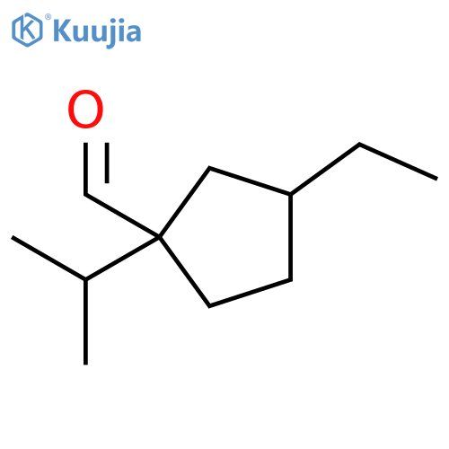 3-ethyl-1-(propan-2-yl)cyclopentane-1-carbaldehyde structure