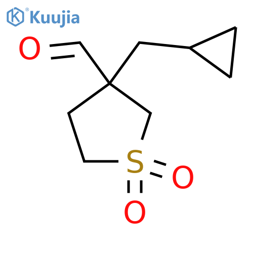 3-(Cyclopropylmethyl)-1,1-dioxo-1lambda6-thiolane-3-carbaldehyde structure