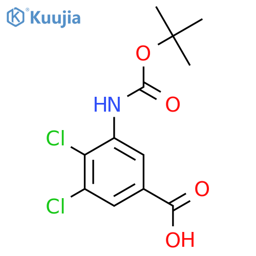 3-{(tert-butoxy)carbonylamino}-4,5-dichlorobenzoic acid structure