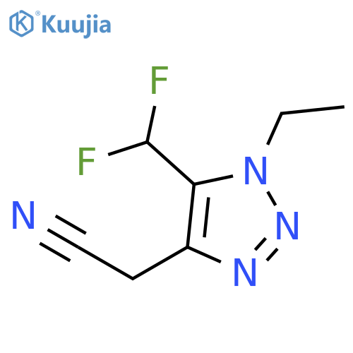 2-5-(difluoromethyl)-1-ethyl-1H-1,2,3-triazol-4-ylacetonitrile structure