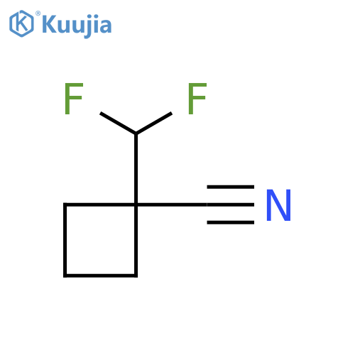 1-(difluoromethyl)cyclobutane-1-carbonitrile structure