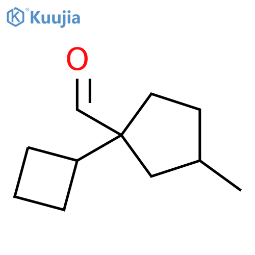 1-cyclobutyl-3-methylcyclopentane-1-carbaldehyde structure