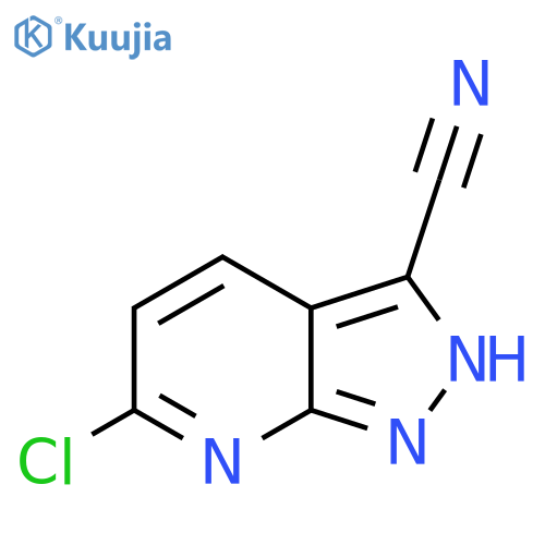 6-chloro-1H-pyrazolo[3,4-b]pyridine-3-carbonitrile structure