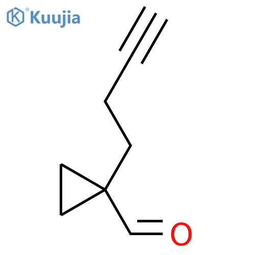 1-(but-3-yn-1-yl)cyclopropane-1-carbaldehyde structure