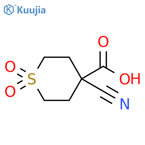 4-cyano-1,1-dioxo-1lambda6-thiane-4-carboxylic acid structure