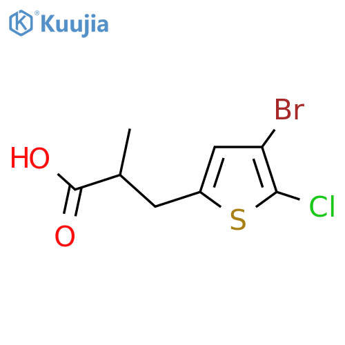 3-(4-bromo-5-chlorothiophen-2-yl)-2-methylpropanoic acid structure