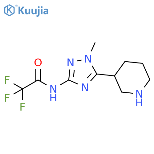 2,2,2-trifluoro-N-1-methyl-5-(piperidin-3-yl)-1H-1,2,4-triazol-3-ylacetamide structure