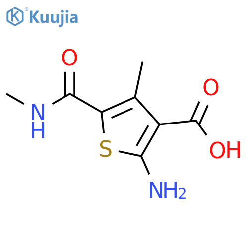 2-amino-4-methyl-5-(methylcarbamoyl)thiophene-3-carboxylic acid structure