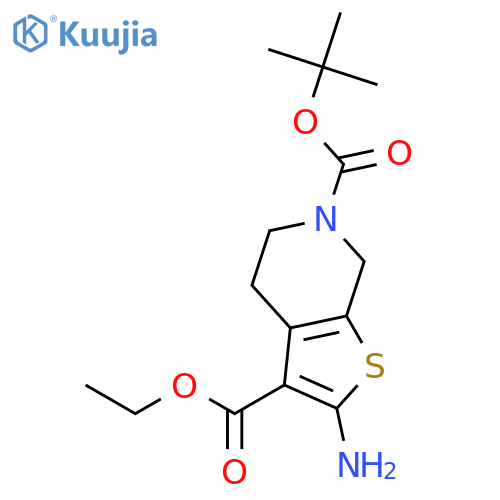 6-tert-butyl 3-ethyl 2-amino-4H,5H,6H,7H-thieno[2,3-c]pyridine-3,6-dicarboxylate structure