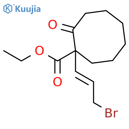 CYCLOOCTANECARBOXYLIC ACID, 1-(3-BROMO-1-PROPENYL)-2-OXO-, ETHYL ESTER structure