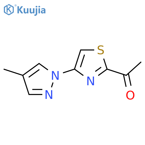 1-4-(4-methyl-1H-pyrazol-1-yl)-1,3-thiazol-2-ylethan-1-one structure