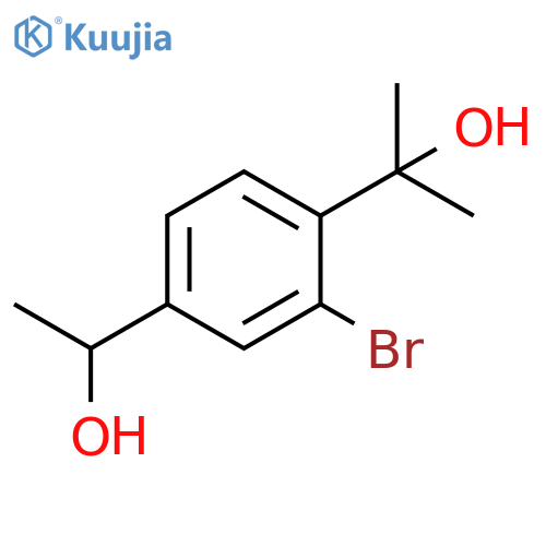 2-2-bromo-4-(1-hydroxyethyl)phenylpropan-2-ol structure