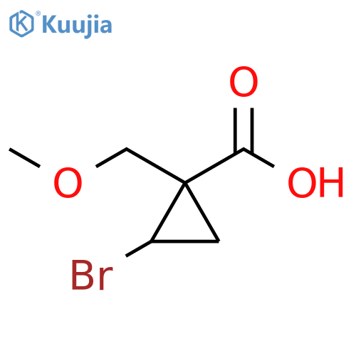 2-bromo-1-(methoxymethyl)cyclopropane-1-carboxylic acid structure