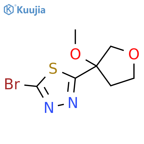 2-bromo-5-(3-methoxyoxolan-3-yl)-1,3,4-thiadiazol e structure