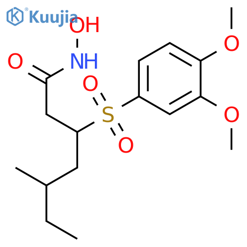 Heptanamide, 3-[(3,4-dimethoxyphenyl)sulfonyl]-N-hydroxy-5-methyl- structure