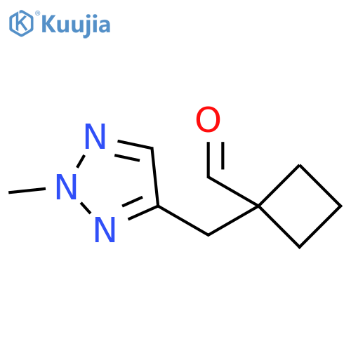 1-(2-methyl-2H-1,2,3-triazol-4-yl)methylcyclobutane-1-carbaldehyde structure