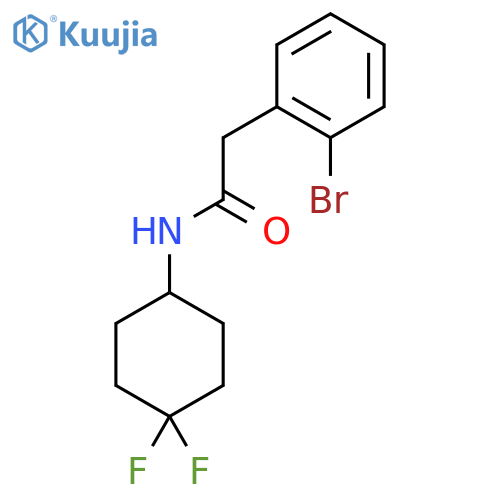 2-(2-bromophenyl)-N-(4,4-difluorocyclohexyl)acetamide structure