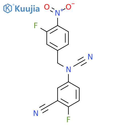 (3-Cyano-4-fluorophenyl)-[(3-fluoro-4-nitrophenyl)methyl]cyanamide structure
