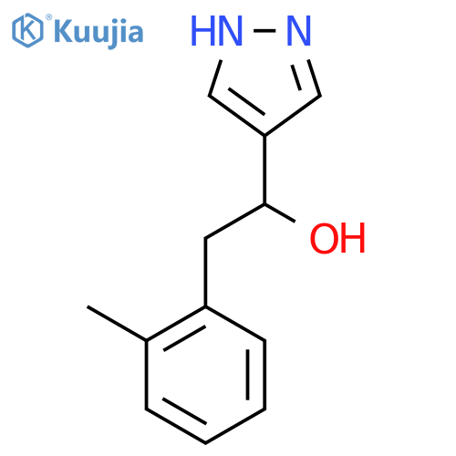 2-(2-methylphenyl)-1-(1H-pyrazol-4-yl)ethan-1-ol structure