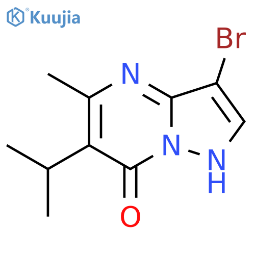 3-bromo-5-methyl-6-(propan-2-yl)-4H,7H-pyrazolo[1,5-a]pyrimidin-7-one structure