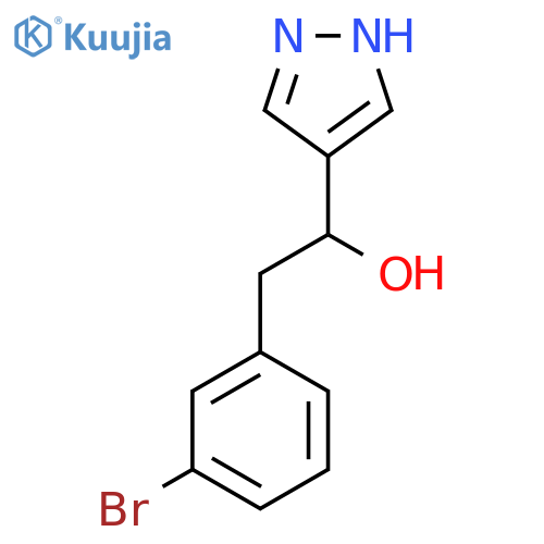 2-(3-bromophenyl)-1-(1H-pyrazol-4-yl)ethan-1-ol structure