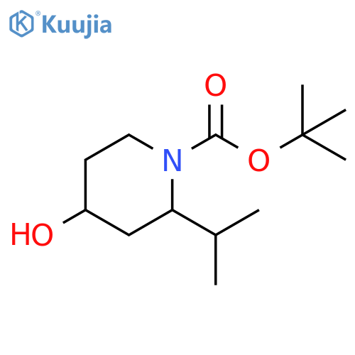 tert-butyl 4-hydroxy-2-(propan-2-yl)piperidine-1-carboxylate structure