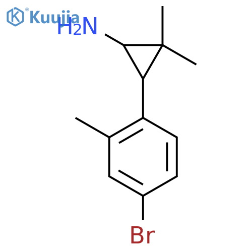 3-(4-bromo-2-methylphenyl)-2,2-dimethylcyclopropan-1-amine structure