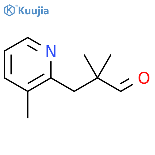 2,2-dimethyl-3-(3-methylpyridin-2-yl)propanal structure