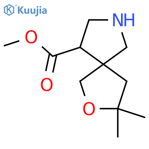 methyl 3,3-dimethyl-2-oxa-7-azaspiro4.4nonane-9-carboxylate structure