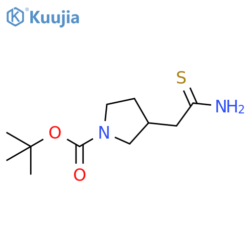 1-Pyrrolidinecarboxylic acid, 3-(2-amino-2-thioxoethyl)-, 1,1-dimethylethyl ester structure