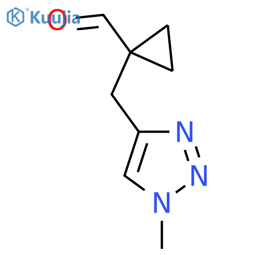 1-(1-methyl-1H-1,2,3-triazol-4-yl)methylcyclopropane-1-carbaldehyde structure
