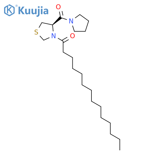 Thiazolidine, 3-(1-oxotetradecyl)-4-(1-pyrrolidinylcarbonyl)-, (R)- structure
