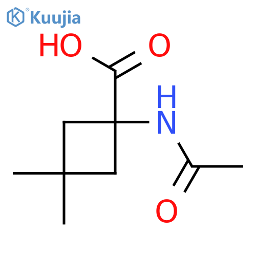 1-Acetamido-3,3-dimethylcyclobutane-1-carboxylic acid structure