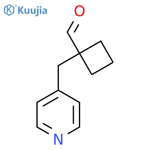 1-(pyridin-4-yl)methylcyclobutane-1-carbaldehyde structure