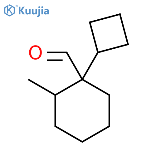 1-Cyclobutyl-2-methylcyclohexane-1-carbaldehyde structure
