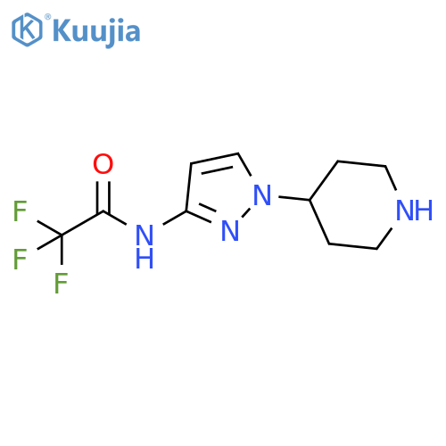 2,2,2-trifluoro-N-1-(piperidin-4-yl)-1H-pyrazol-3-ylacetamide structure