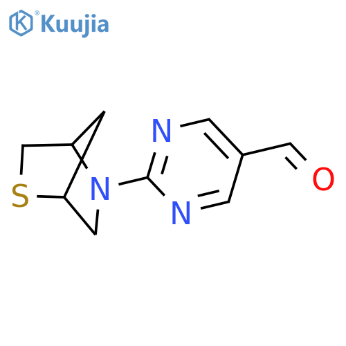 2-{2-thia-5-azabicyclo[2.2.1]heptan-5-yl}pyrimidine-5-carbaldehyde structure
