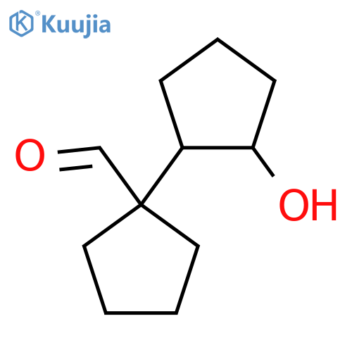 1-(2-Hydroxycyclopentyl)cyclopentane-1-carbaldehyde structure