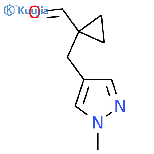 1-(1-methyl-1H-pyrazol-4-yl)methylcyclopropane-1-carbaldehyde structure