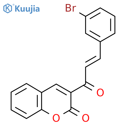 3-[(2E)-3-(3-bromophenyl)prop-2-enoyl]-2H-chromen-2-one structure