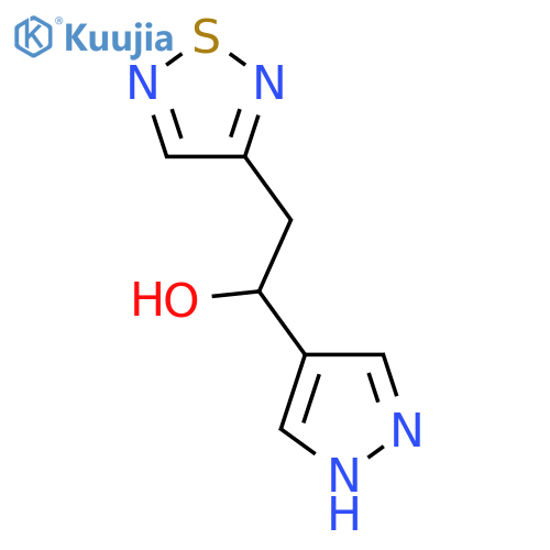 1-(1H-Pyrazol-4-yl)-2-(1,2,5-thiadiazol-3-yl)ethan-1-ol structure