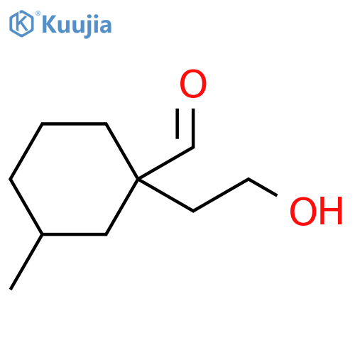 1-(2-hydroxyethyl)-3-methylcyclohexane-1-carbaldehyde structure