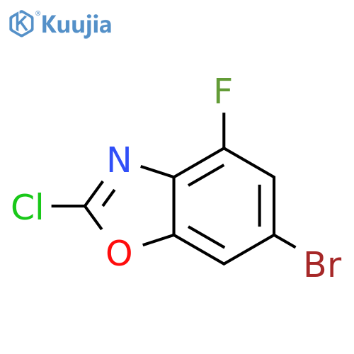 6-bromo-2-chloro-4-fluoro-1,3-benzoxazole structure