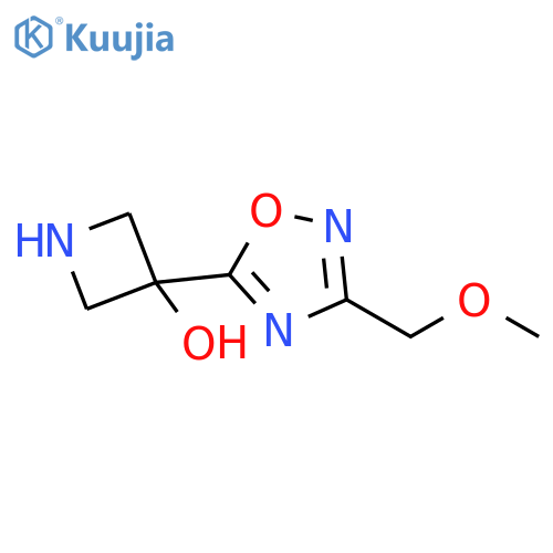 3-3-(methoxymethyl)-1,2,4-oxadiazol-5-ylazetidin-3-ol structure