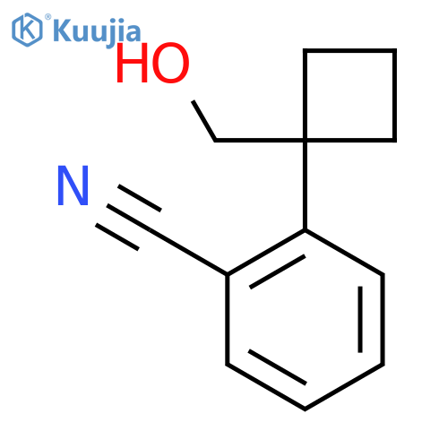 2-1-(hydroxymethyl)cyclobutylbenzonitrile structure