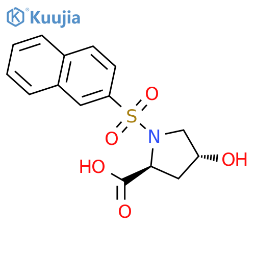 (2S,4R)-4-hydroxy-1-(2-naphthylsulfonyl)pyrrolidine-2-carboxylic acid structure