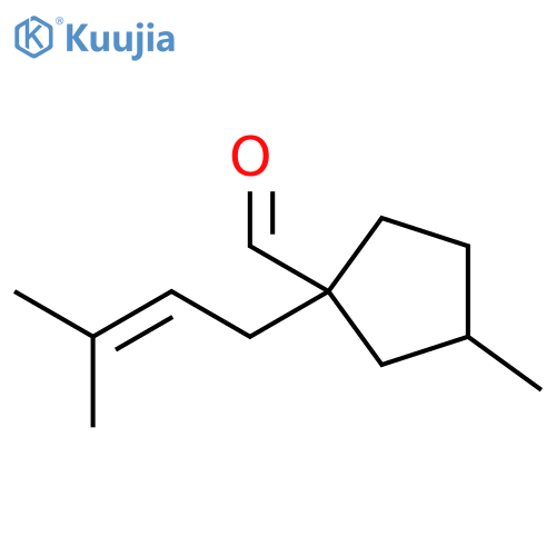 Cyclopentanecarboxaldehyde, 3-methyl-1-(3-methyl-2-buten-1-yl)- structure