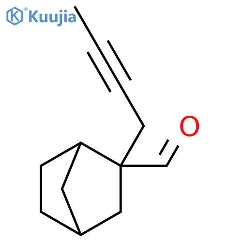 2-(but-2-yn-1-yl)bicyclo2.2.1heptane-2-carbaldehyde structure